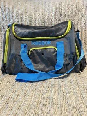 Reebok Gray 20'' Duffel Bag Gym Travel Sports Shoulder Strap Soft Case Mens RARE
