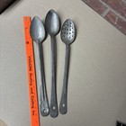 Vintage USN & Other Food Service Serving Spoons 16” Galvanized Steel Lot — photo 2