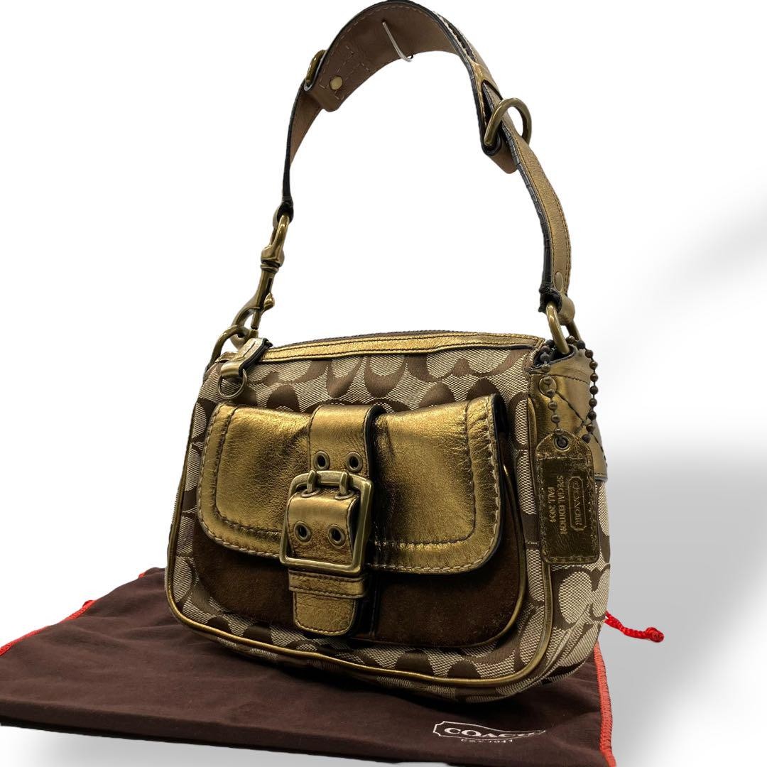 Coach Soho Flap Shoulder Bag in Gold - Preowned Luxury Handbag