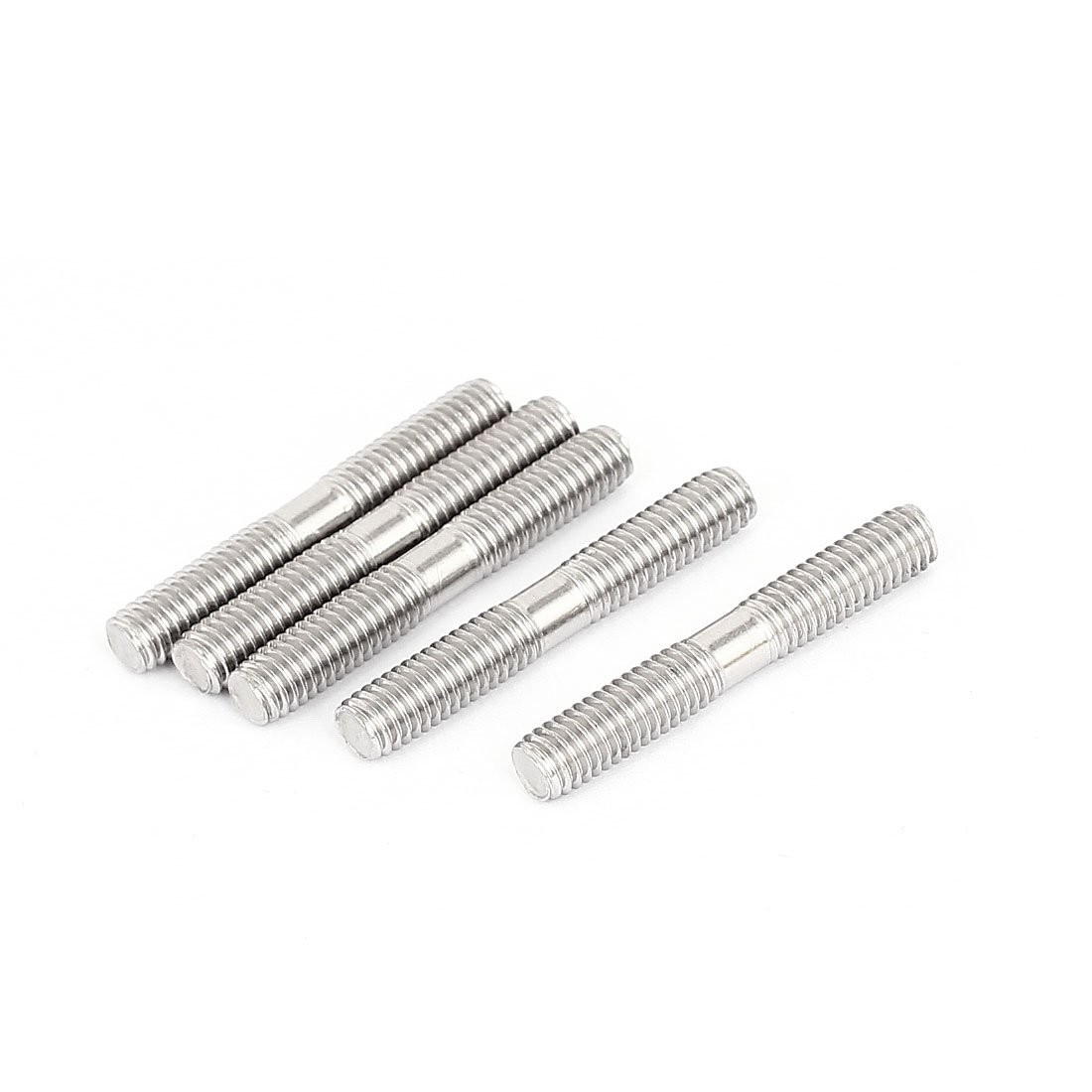 Sourcingmap M6x40mm 304 Stainless Steel Double End Threaded Stud Screw Bolt 5Pc