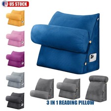 3 in 1 Reading Pillow w/ Neck Pillow Sofa Backrest Cushion For Bed Sofa