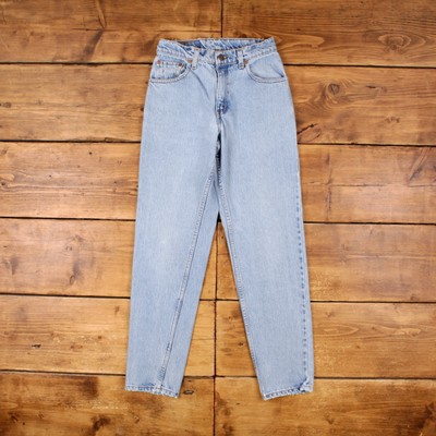 Vintage Levis 550 Jeans 26 x 30 90s Medium Wash Straight Blue Red Tab Denim