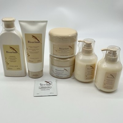 Perlier Risarium Liquid Soap/Hand /Body Cream/Powder/Perfume 6 Piece Set-NOS