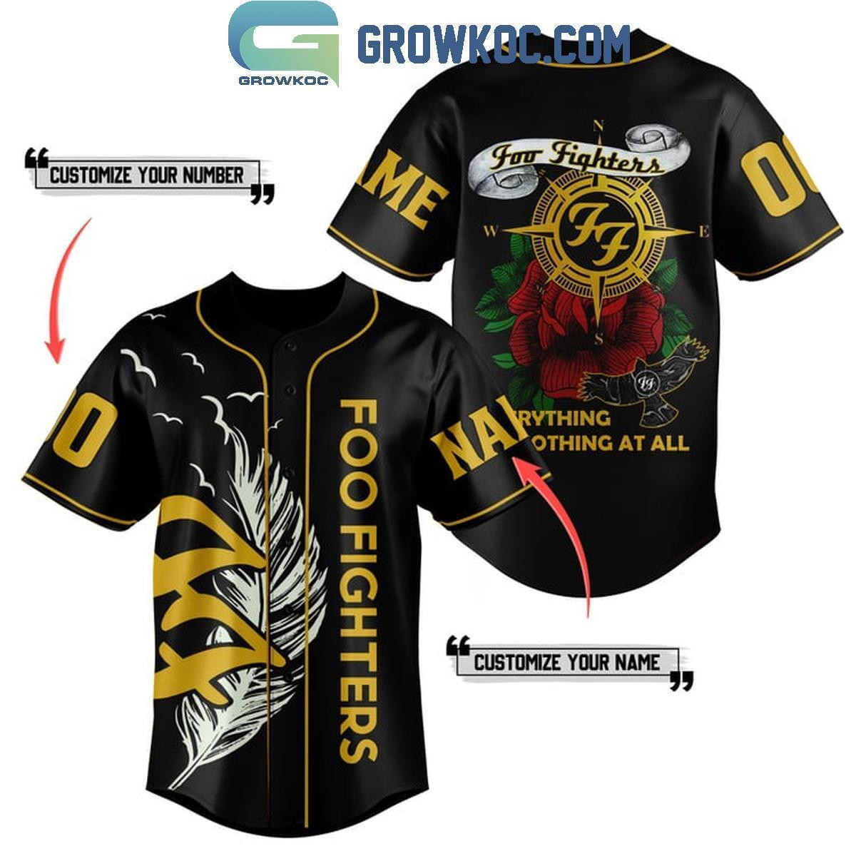 Foo Fighters Baseball Jersey -3D for fan, HOT gift 3d, Jersey hot