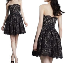 Neiman Marcus Target ROBERT RODRIGUEZ Black Lace Strapless Flare Party Dress 10