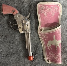 Vintage Halco Chrome Metal Cowgirl Roll Cap Pistol - 1970's