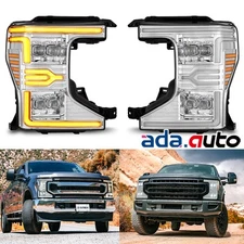Fit 20-22 Ford Super Duty NOVA-Series LED Projector Headlights Chrome