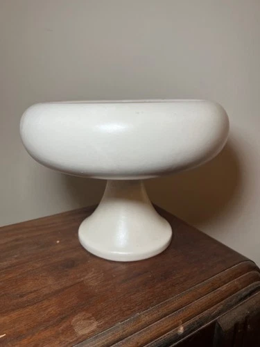 VTG Haegar White Round Pedestal Planter Mid Century Modern 1970s