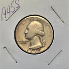 1945s Washington silver quarter.