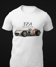 1954 Silver Arrow W196 Juan M Fangio Vintage Race Car T-shirt Classic Car Unisex