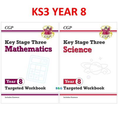 KS3 Year 8  Maths and Science Targeted Workbooks with Answer CGP