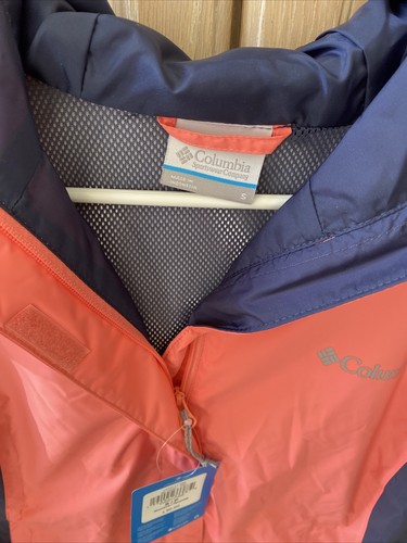 Columbia Women's Coral Pink / Navy Arcadia II Jacket Windbreaker Size S/P NWT - Picture 3 of 7