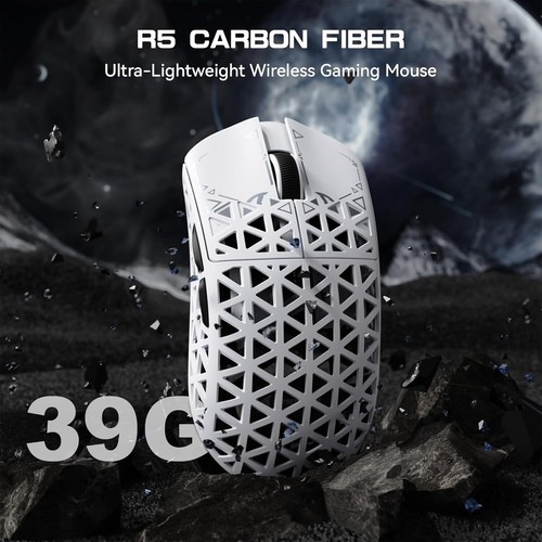 ATTACK SHARK R5 Ultra Carbonfiber HyperSpeed Bezprzewodowa mysz do gier, PAW3950MAX - Zdjęcie 13 z 21