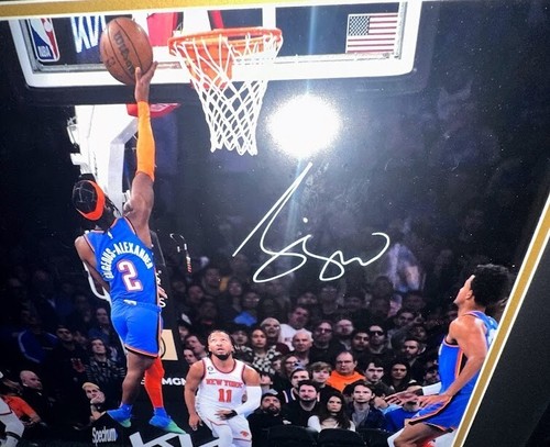 Shai Gilgeous-Alexander firmato su misura incorniciato OKC Thunder display fotografico (PSA) - Foto 4 di 6