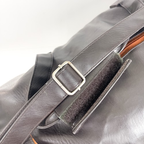 Lagerfeld by Karl Lagerfeld PVC Brown Leather Duffle Bag Travel Fashion Vintage - Picture 13 of 23