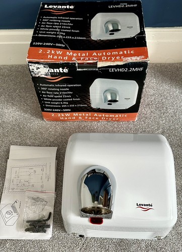 Levante Hygiene Commercial Automatic Hand & Face Dryer Heavy Duty Metal Build