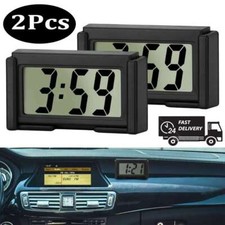 2Pcs Portable Mini Car Dashboard Digital Clock for Vehicle Large LCD Time Screen