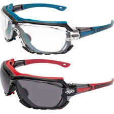 Global Vision Octane Motorcycle Glasses Blue w/ Clear Lens & Red w/ Smoke Lens