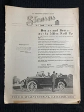 1917 STEARNS MOTOR CARS 11x14" Automotive Print Ad VG 4.0 Better and Better