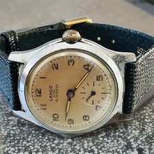 Vintage LANCO SPORT 15Jewels Cal.1022 Swiss 31mmCase Mens Wristwatch-Not Working