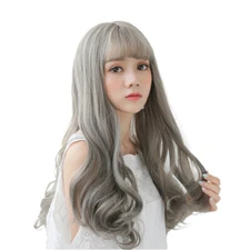 Women Medium-length Hair Wear Fashion Long Blunt Bangs Hair Wig Cover Stylish