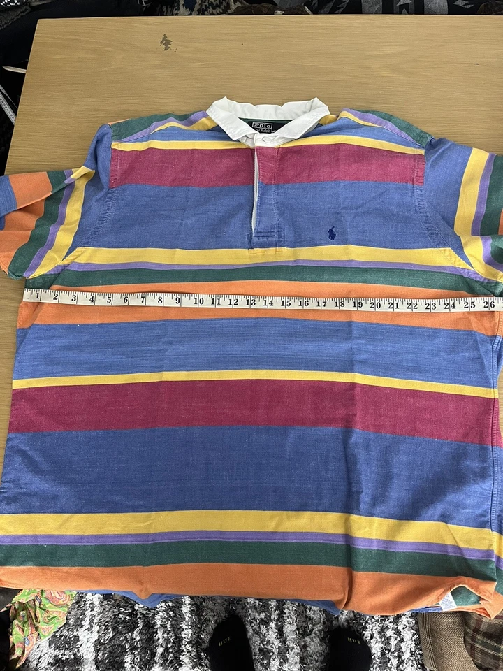 Polo Ralph Lauren X-Large Striped VTG Tall Shirt Sailing Regatta CP93 RRL Preppy - Image 4 of 4