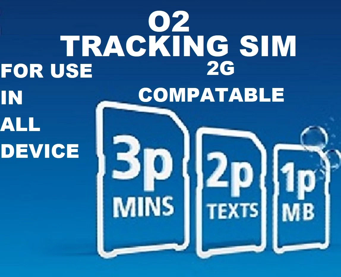 O2 2G SIM Card for GPS Tracker & Tracking GSM Devices Pay As You Go PAYG