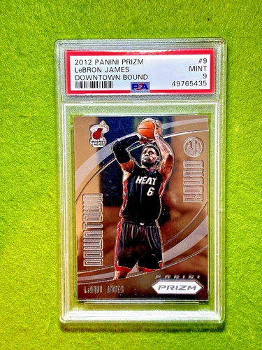 LeBron James 1st PRIZM CARD JERSEY #6 HEAT PSA 9 MINT 2012 Prizm DOWNTOWN Lakers