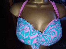 Simply Be Butterfly Pink Non Wired Halterneck Bikini Top BNWT Reversible