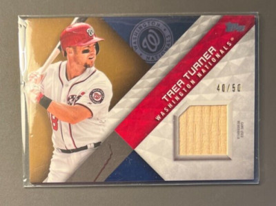 2018 TOPPS MAJOR LEAGUE MATERIAL CARD TREA TURNER #MLM-TT NATIONALS GOLD #'d /50