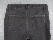 Curve Appeal Jeans Womens 10 Black Denim Skinny Crop High Rise Dark Wash 30x23