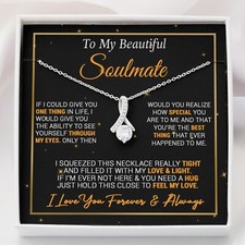 To My Soulmate Necklace Valentine Gift For Girlfriend Wife, Valentines Day