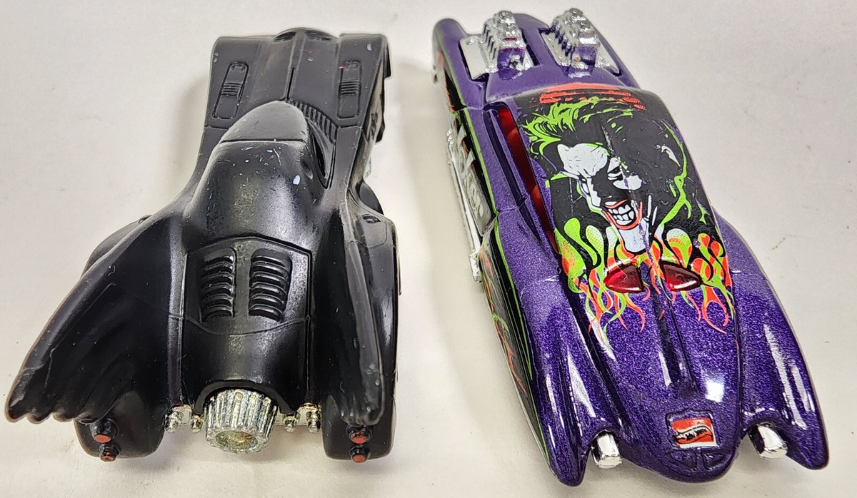 00 & 90s Hot Wheels BATMAN JOKER Purple Evil Twin Batmobile DC
