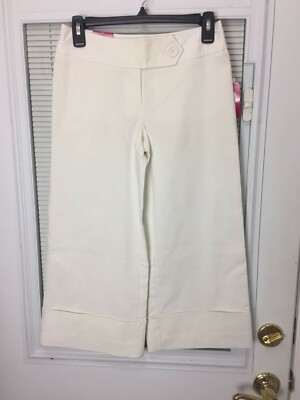 Xhilaration Women's/Junior's White Wide Leg Stretch Capri Pants