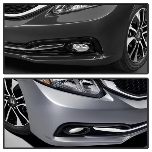For 2013-2015 Honda Civic 4Dr Sedan Front Fog Lights Lamps+Covers w/Switch - Picture 18 of 20