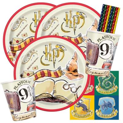 40-teiliges Party-Set Harry Potter - Teller Becher Servietten Trinkhalme für 8 K
