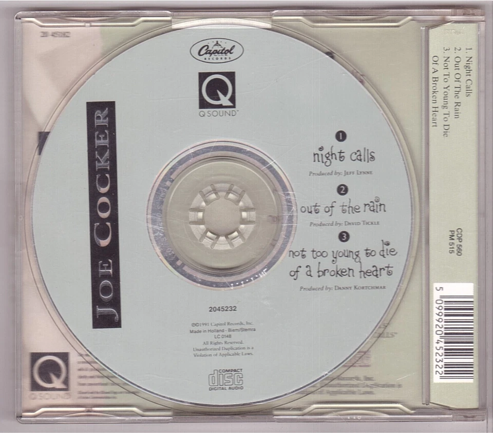 Joe Cocker - Night Calls (Maxi-CD 1991) - Bild 2 von 2