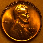 Red Uncirculated 1955-d Lincoln Wheat Cent.