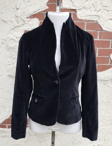 SMALL petite ? women LUCKY BRAND black blazer jacket one button long sleeve - Picture 2 of 22