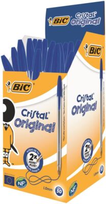 BIC Blue Cristal Original Kugelschreiber Mittelgroß 1,0 mm Schachtel mit 50