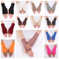 Thermal Fingerless Gloves Ladies Womens Knitted Warm Winter Half Finger Mitten  