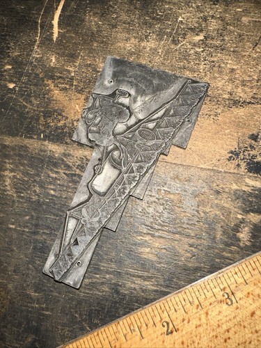 Print Block ( Old Tractor Pulling Implement ) Needs Wood Block!! Lead Face - Picture 16 of 17