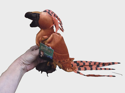 Harry Potter Fawkes Phoenix Realistic Bird Plush Shiny Rust long tail ''feathers''