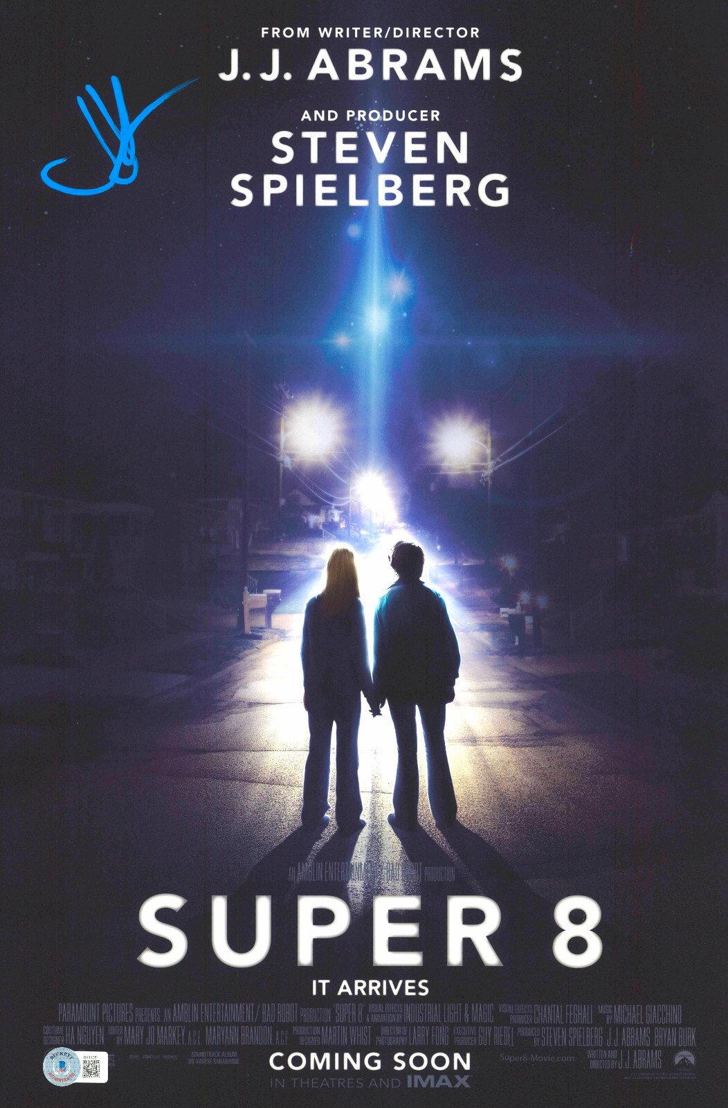 JJ ABRAMS Autographed Signed SUPER 8 12X18 PHOTO MINI POSTER BAS BECKETT 