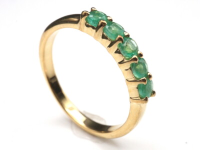 GJ69 * 5x SMARAGD EDELSTEIN RING (18) RUND ZIERLICH  GRÜN''ROYAL CLASSIC'' 925 SIL