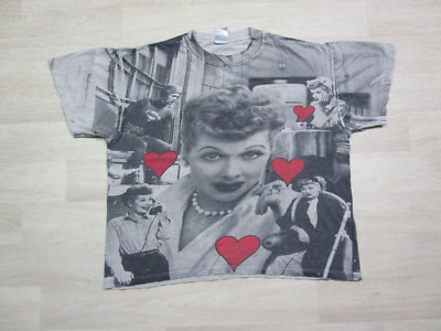 Vintage I Love Lucy AOP T Shirt (L) Television Show Comedy Movie All Over Print
