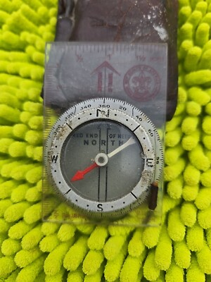 Wonderful Boy Scout Silva Compass In Leather Pouch