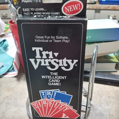 Tri Virsity Intelligent Card Game Spelling + Rules Instructions 1988