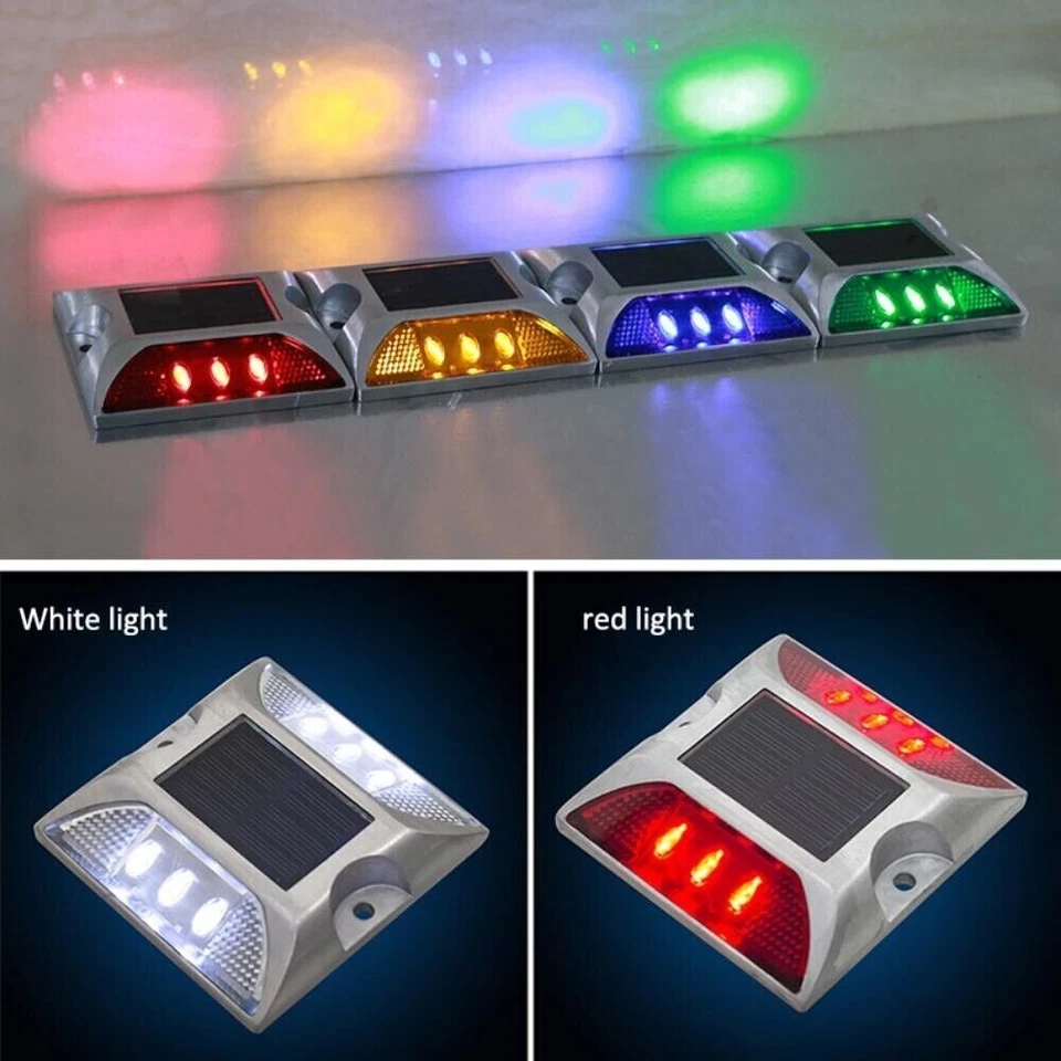 Outdoor Solar Square Aluminum Road Stud Light LED Flashing Blinking and Off - Image 4 of 4