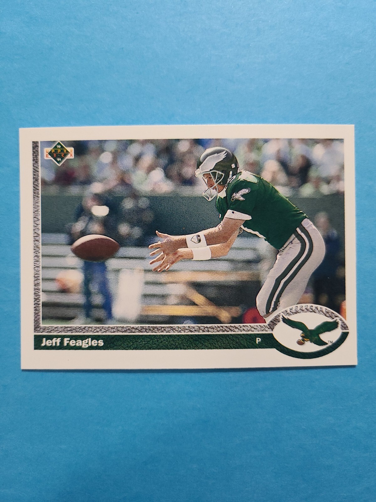 JEFF FEAGLES 1991 UPPER DECK FOOTBALL CARD # 678 F4608